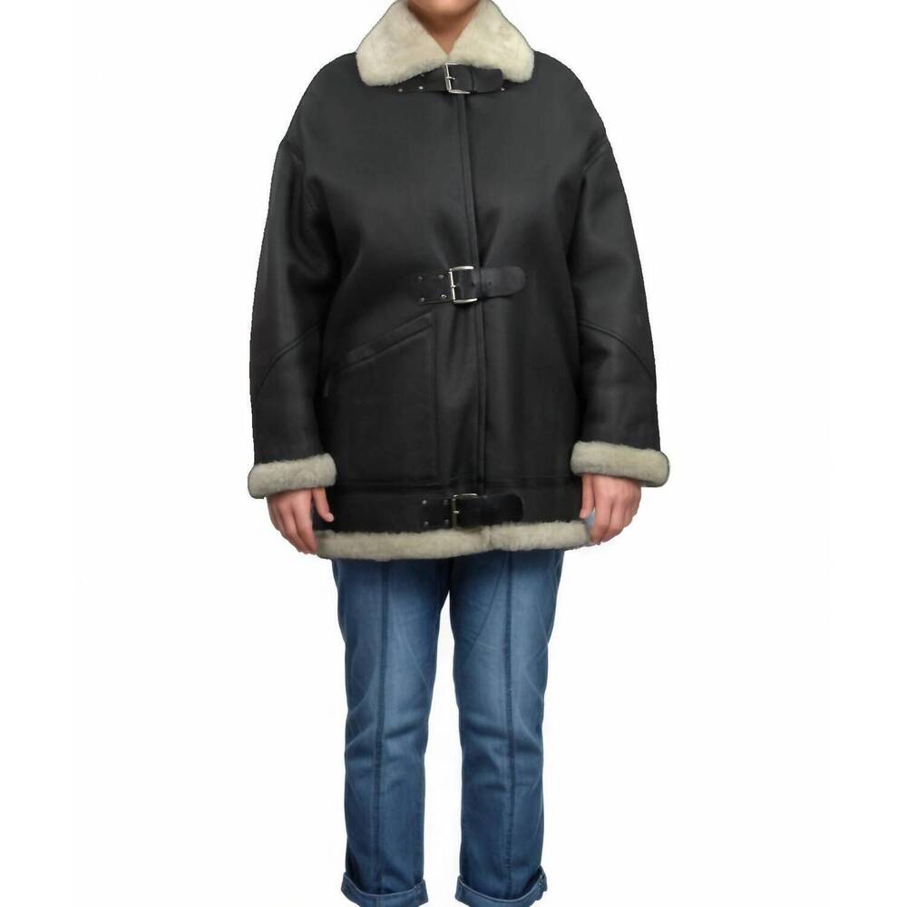 NEW LUSSO BENI river leather jacket in black wl white